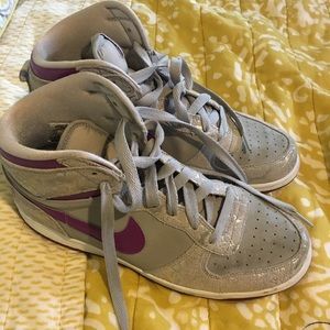 Women’s High Top Nike Purple and Grey Metallic